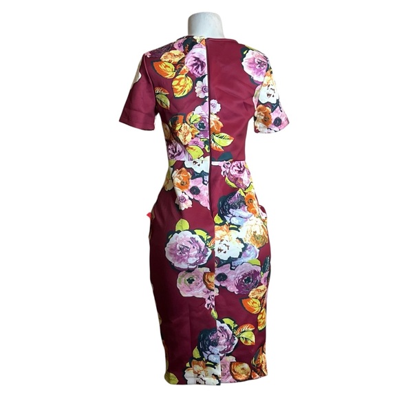 ASOS Sheath Dress Floral Short Sleeve Size 6 Floral Cottagecore Summer Coquette - Picture 4 of 7
